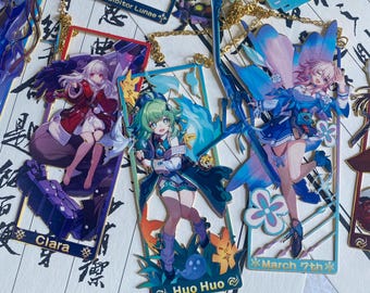 Honkai Star Rail Metal Bookmarks,Honkai Stair Rail character metal bookmarks,Honkai book accessories,Sunday, Tribbie,Phainon,Cipher,Ruan mei