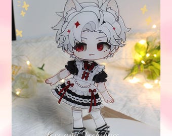 Love and Deep Space Sylus Maid Figure,20cm Movable Figure, Maid Chibi Desktop Decor  Stand,Otome gift