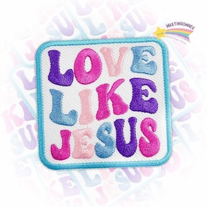 Love Like Jesus Embroidered Patch – Christian Quote Patch for Clothes, Iron On Faith Applique for Backpacks, Jackets, and Gifts