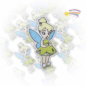 Tinkerbell Embroidered Patch – Fairy Iron On Patch for Clothes, Kids Jacket Applique, Magical Cute Girl Gift for Bags and Shirts