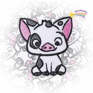 Pua Moana Pig Embroidered Patch – Cute Animal Disney Iron On Patch for Jacket, Backpack, Clothes, Kids Patch, Gift for Fan