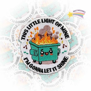 Funny Dumpster Fire Embroidered Patch - Iron On Patch with Sarcastic Quote, Kawaii Meme Applique for Clothes, Jackets, Bags & Accessories
