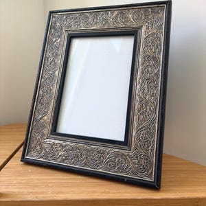 Wood and Silver Metal Ornate Border Picture Frame