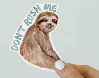 Sloth Sticker, Cute Animal Sticker, Waterproof Vinyl for Laptop, Kindle, Water Bottle, Dishwasher Safe, Matte Computer Sticker