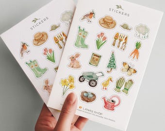 Spring Sticker Sheet Gardening Stickers Deco Sticker Sheets Planner and Journal Cute Cottagecore Sticker Sheets Seasonal Stickers
