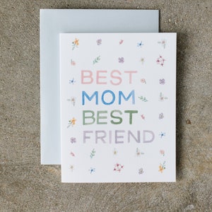 Mother&#39;s Day Best Friend Card - Floral, Bestie, Mom Card - Birthday, Thinking of You, Friendship