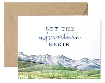 Let The Adventure Begin Card | Wedding Card | Congrats Card | Adventure Couple