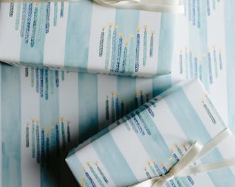 Heart Menorah Gift Wrap Roll
