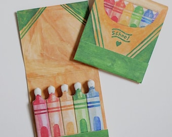 Illustrated Crayon Matchbook – Teacher Appreciation Gift
