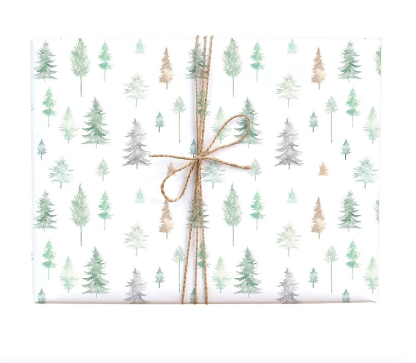  AnyDesign 12 Sheet Christmas Wrapping Paper Watercolor Pine  Tree Gift Wrap Paper for DIY Crafts Gift Packing, 19.7 x 27.6 Inch, Folded  Flat : Health & Household