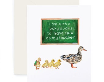 Teacher Appreciation Card featuring Duck and Ducklings I Use for Teacher Appreciation Week, Christmas Teacher Gift, End of Year Teacher gift