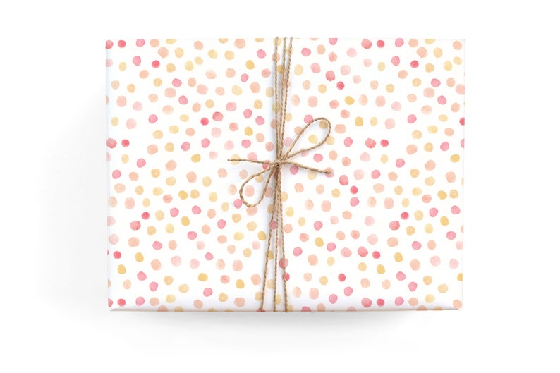 Pink and Coral Polkadots Pattern Gift Wrap Perfect versatile Wrapping Paper image 1