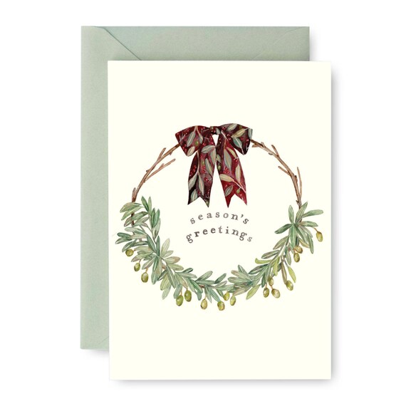 Hand Lettered Card Seasons Greetings Wreath Happy Holidays Greeting Card Christmas Wreath Hand Lettered Card Seasons Greetings Wreath Happy Holidays Greeting Card Christmas Wreath