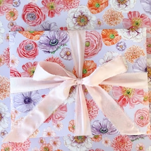 Flower Field floral Wrapping Paper - Mother&#39;s Day Gift Wrap-  recyclable luxury gift wrap