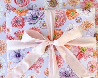 Flower Field floral Wrapping Paper - Mother's Day Gift Wrap-  recyclable luxury gift wrap