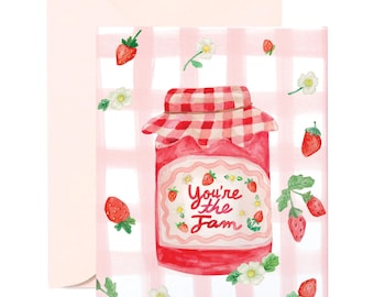 You're the Jam Greeting Card, Thank You Card, Teacher Thank You, Card for Friends, Mom, Nanny, Coworker, Employee, Encouragement Card