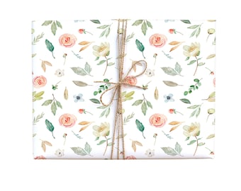 Floral Garden Pattern Wrapping Paper perfect for birthdays, weddings, Mother's Day, and more!