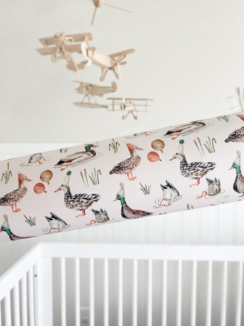 Birthday Duck Gift Wrap Roll- One Lucky Duck Birthday Party, Birthday Wrapping Paper, Illustrated Gift Wrap Sheets image 9