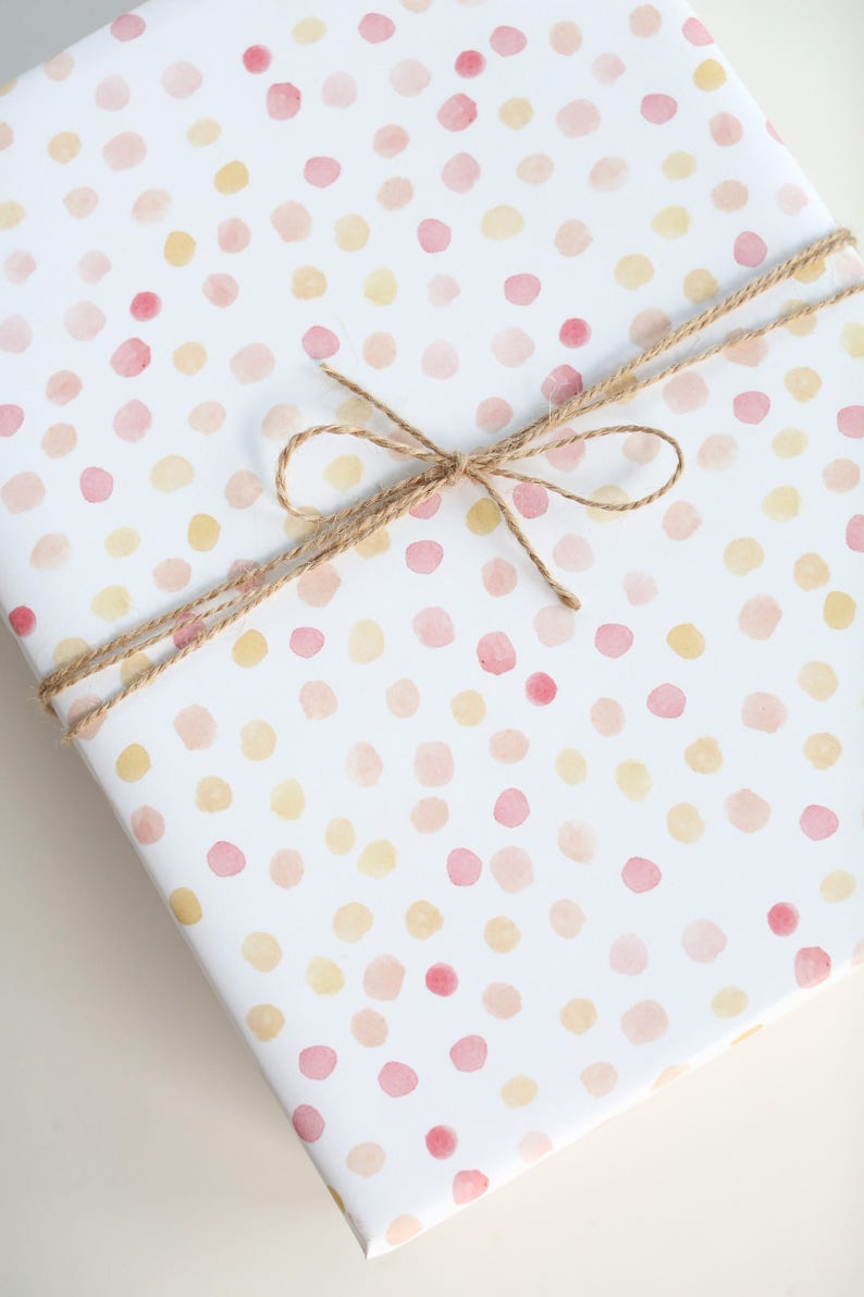 Pink and Coral Polkadots Pattern Gift Wrap Perfect versatile Wrapping Paper image 2