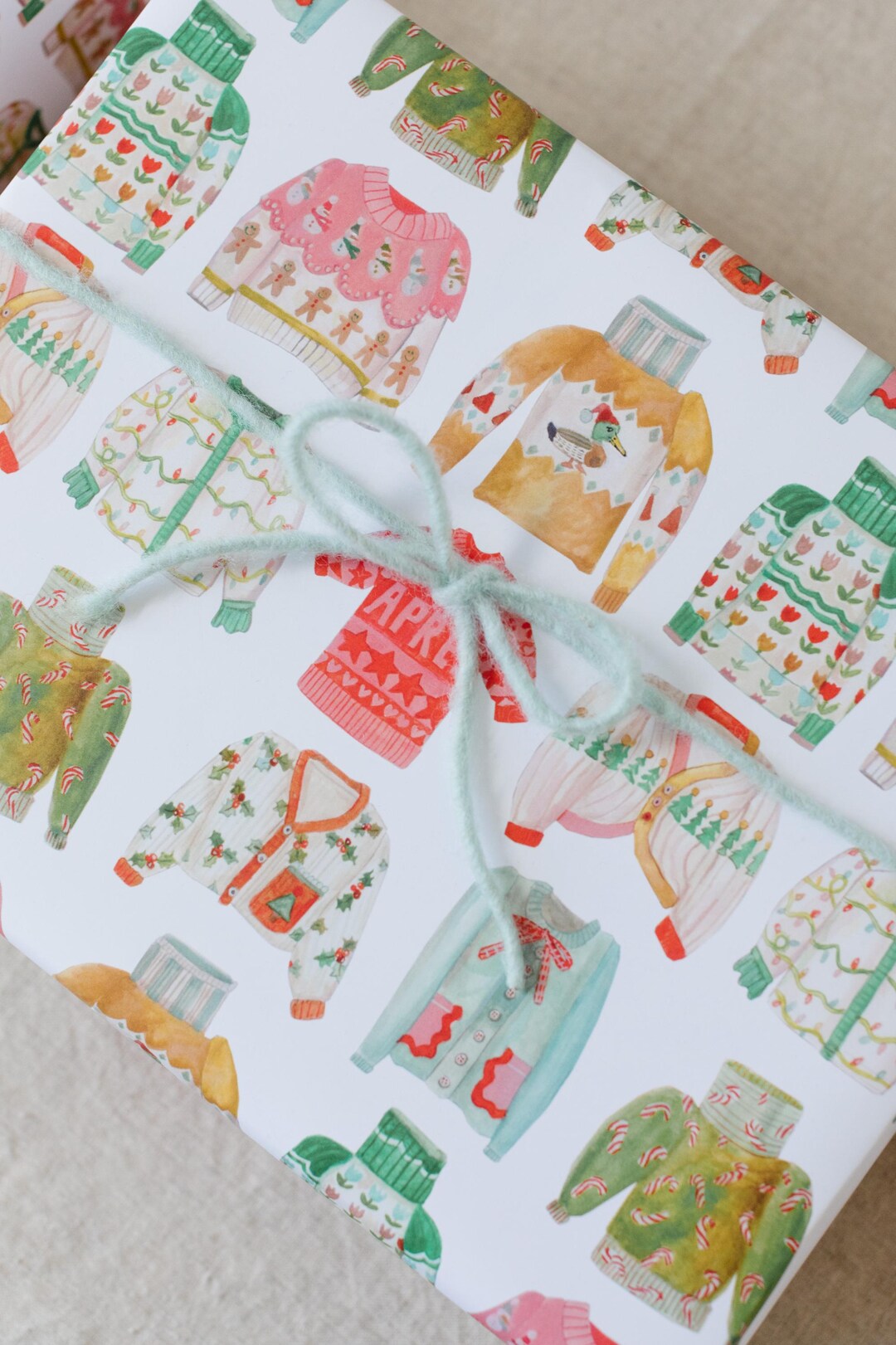 Holiday Sweater Gift Wrap: Christmas Wrapping Paper Sheets ...