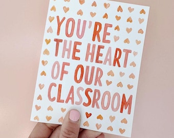 Teacher Appreciation Greeting Card- kind card for teachers, Valentine's day Teacher Gift Card