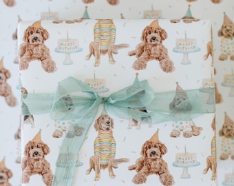 Birthday Dogs Gift Wrap - Happy Birthday Wrapping Paper - Recyclable Birthday Gift Wrap