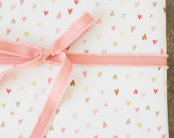 Mini Hearts Pattern Gift Wrap - Illustrated Everyday, Special Occasion, Celebration, Birthday Wrapping Paper