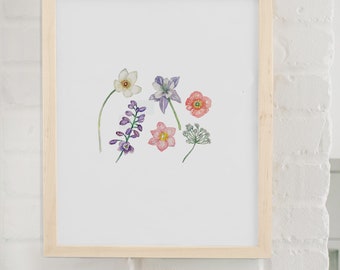 Wildflower Art Print- Wall art for nursery or playroom