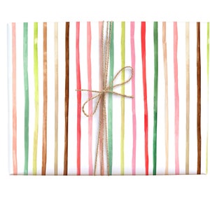 Happy Colorful Striped Minimalist Gift Wrap - Illustrated Birthday, Kids Party, Everyday, Wrapping Paper, Elegant Design