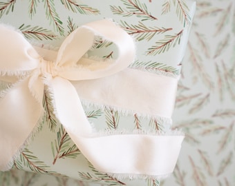 Christmas Wrapping Paper: Winter Evergreen Tree Holiday Gift Wrap