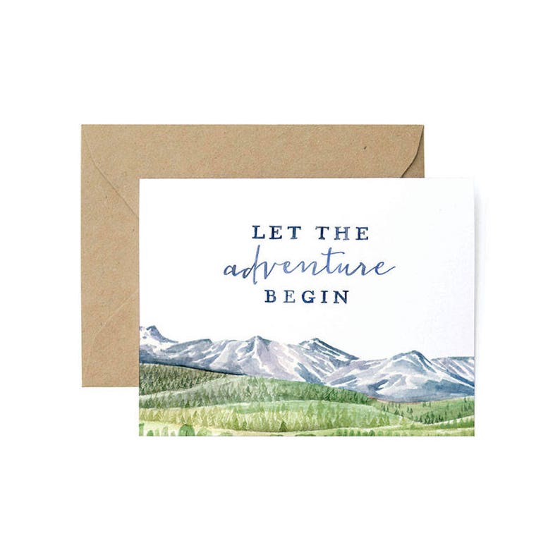 Wedding Card Let The Adventure Begin Card Adventure Couple Congrats Card
