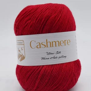 Premium Cashmere Wool 80% Cashmere – Ultra-soft 4-ply luxury yarn – 33 colors to choose from for scarves, shawls, baby projects, etc. image 12