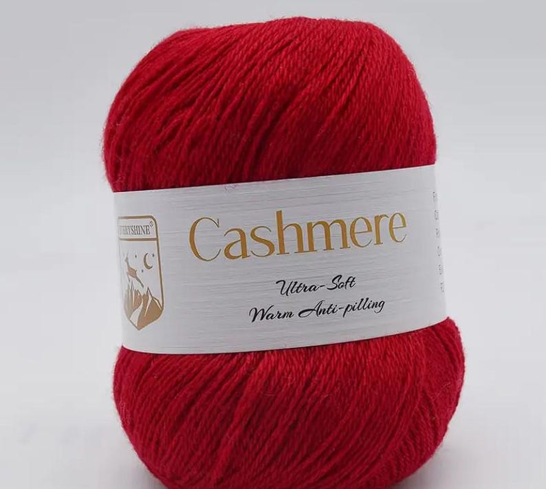 Premium Cashmere Wool 80% Cashmere – Ultra-soft 4-ply luxury yarn – 33 colors to choose from for scarves, shawls, baby projects, etc. image 12