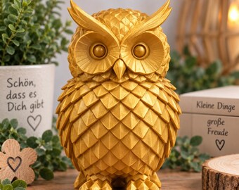 Hedda the Owl | 3D printed decorative figure in many colors, gift for owl fans, owl decoration, animal figure, home accessory, special gift idea