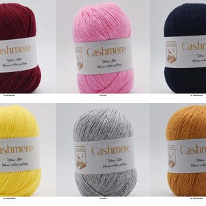 Premium Cashmere Wool 80% Cashmere – Ultra-soft 4-ply luxury yarn – 33 colors to choose from for scarves, shawls, baby projects, etc. image 3
