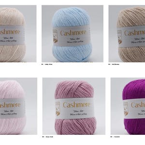 Premium Cashmere Wool 80% Cashmere – Ultra-soft 4-ply luxury yarn – 33 colors to choose from for scarves, shawls, baby projects, etc. image 2