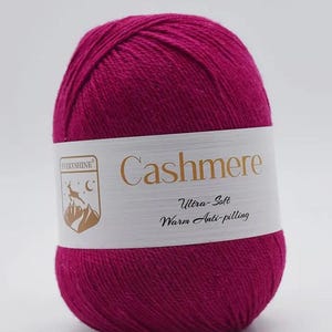 Premium Cashmere Wool 80% Cashmere – Ultra-soft 4-ply luxury yarn – 33 colors to choose from for scarves, shawls, baby projects, etc. image 13
