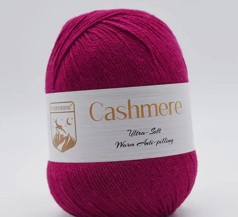 Premium Cashmere Wool 80% Cashmere – Ultra-soft 4-ply luxury yarn – 33 colors to choose from for scarves, shawls, baby projects, etc. image 13