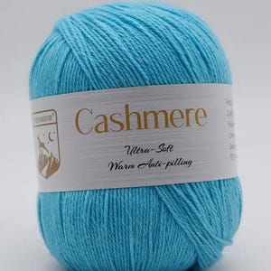 Premium Cashmere Wool 80% Cashmere – Ultra-soft 4-ply luxury yarn – 33 colors to choose from for scarves, shawls, baby projects, etc. image 9
