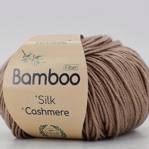 Bamboo Silk Cashmere – Soft 50g DK yarn made from bamboo, silk and cashmere – Solid color knitting yarn for shawls, hats, scarves and baby wool
