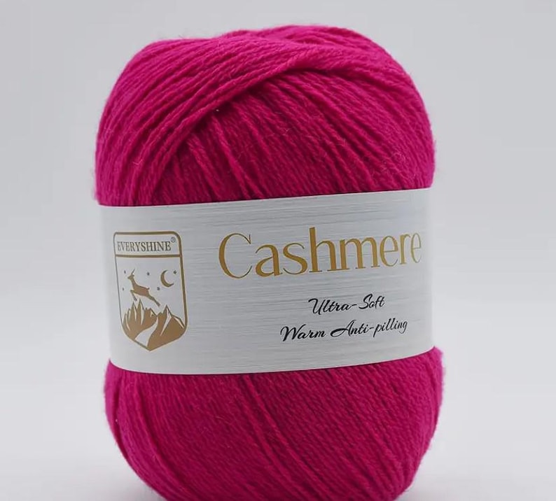 Premium Cashmere Wool 80% Cashmere – Ultra-soft 4-ply luxury yarn – 33 colors to choose from for scarves, shawls, baby projects, etc. image 5