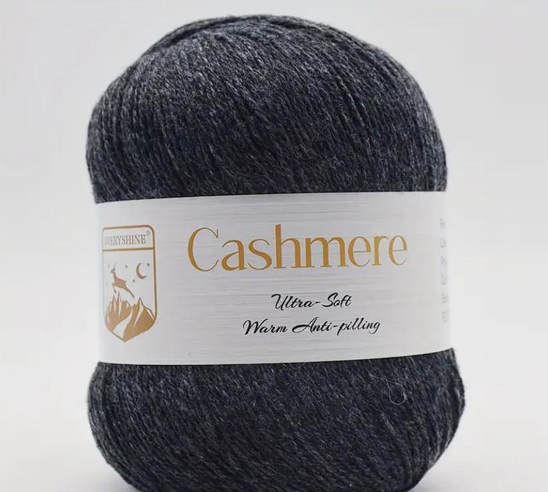 Premium Cashmere Wool 80% Cashmere – Ultra-soft 4-ply luxury yarn – 33 colors to choose from for scarves, shawls, baby projects, etc. image 6
