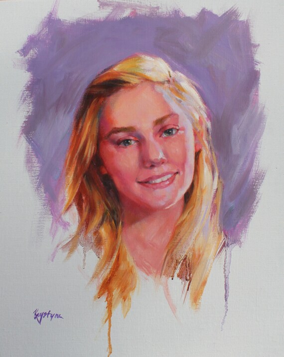 Custom Oil Painting Portrait From Your Photo Modern Painterly Etsy