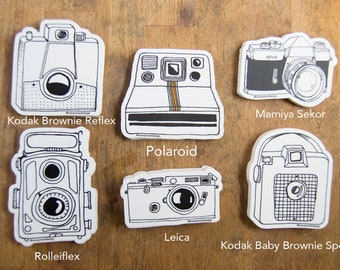 Vintage Camera Stickers, Mix and Match Waterproof Stickers