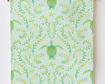 Sea Turtle Dish Towel 100% Cotton Twill Fabric