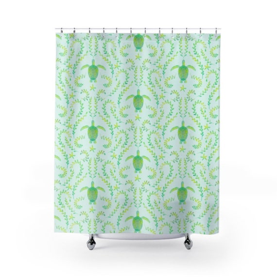 Items Similar To Sea Turtle Shower Curtain Ocean Decor