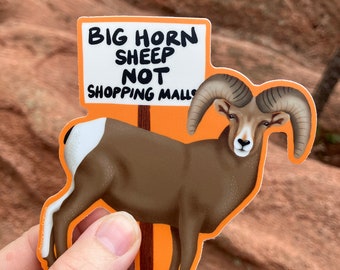 Animal Activist Big Horn Sheep Waterproof Vinyl Protest Sticker