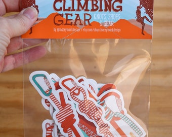 Climbing Gear Sticker Pack including 13 stickers
