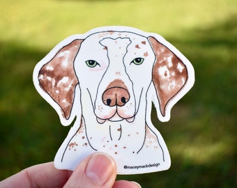 English Pointer Sticker, Waterproof Dog Art, Matte Vinyl