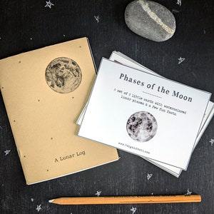 Mond Bundle - Digitale Phasen der Mond Karten (Nord- & Südhalbkugel) mit Lunar Log Cover, druckbare PDF, Montessori, Astronomie